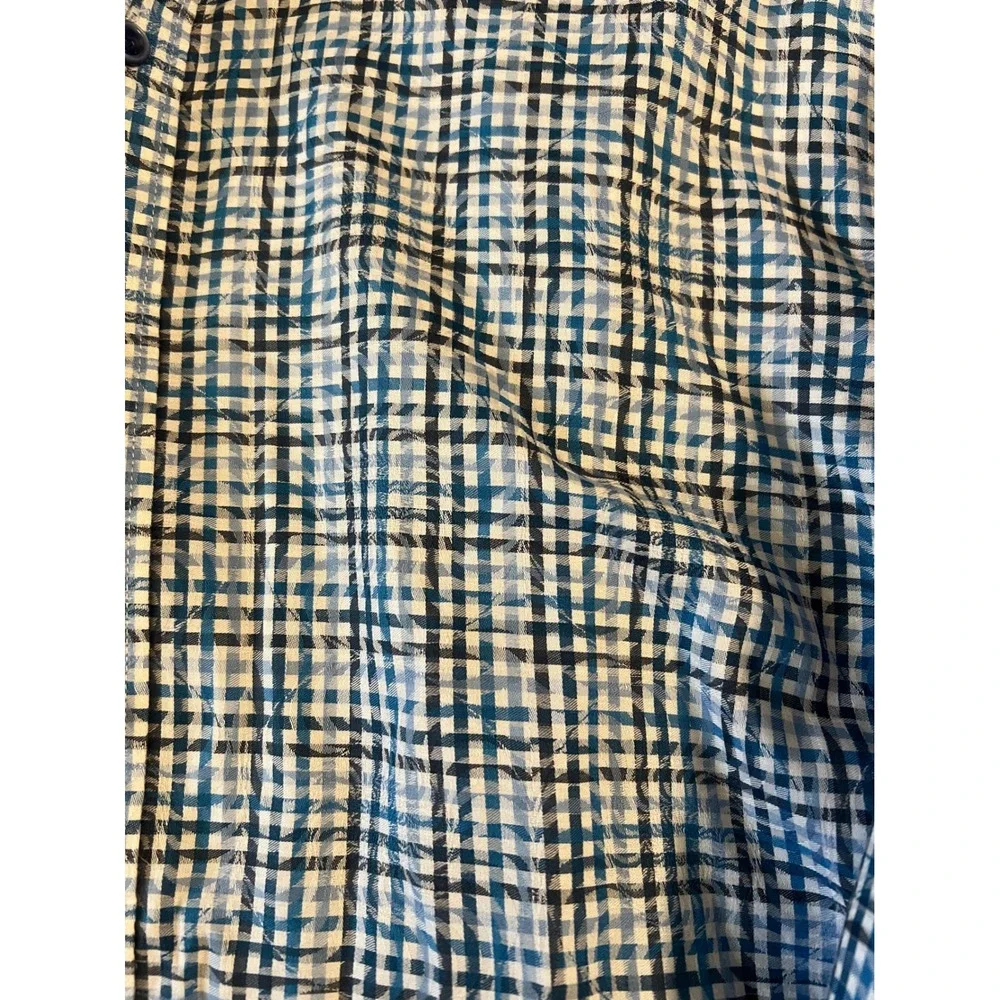 Robert Graham Mens Large Blue Plaid Paisley Jacquard Button Down Shirt L/S L - Picture 5 of 10